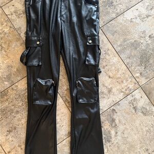 Pheelings Men's Never Look Back Cargo Flare Stack Pants Black Size 42x36